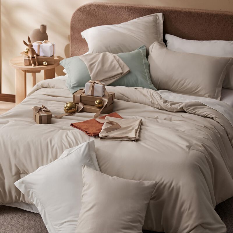Juego De Edred&oacute;n Bedsure Queen, Color Beige, 7 ... image number null