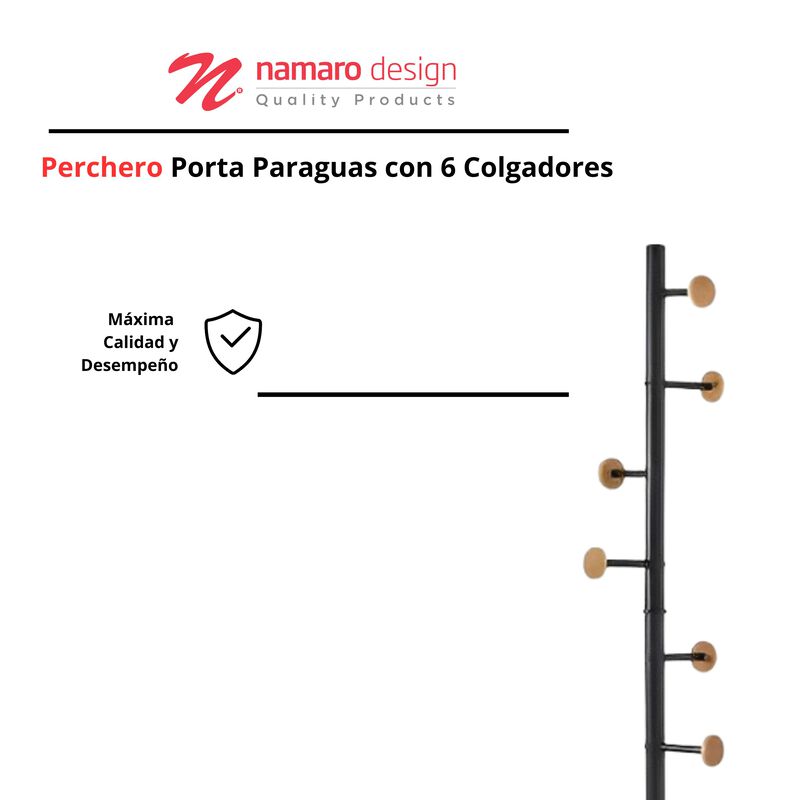 Perchero Porta Paraguas Con 6 Colgadores Namaro... image number null
