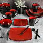 Vajilla Moderna Rojo/Negro para 4 Personas 16pz Gibson