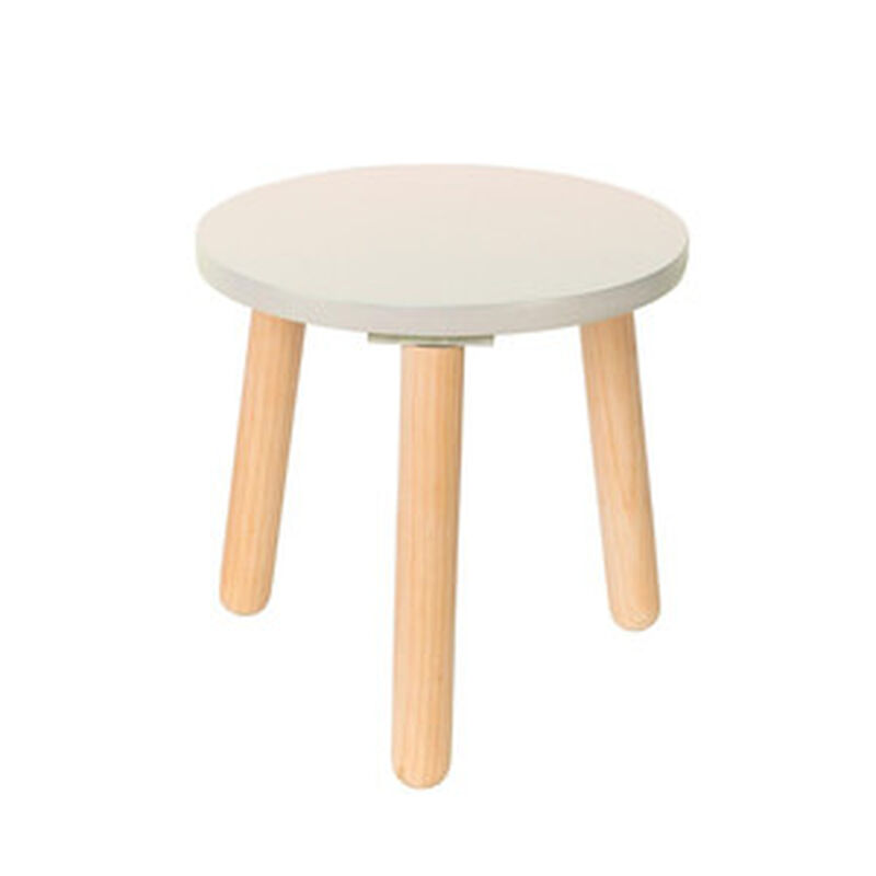 Banquito de Madera para Ni&ntilde;os- Redondo - Blanco... image number null