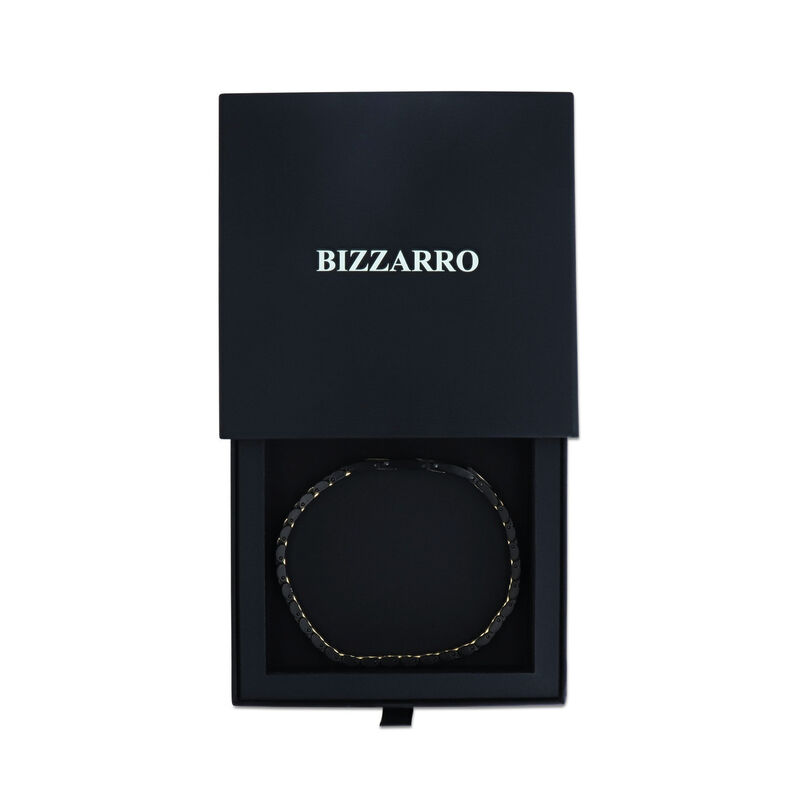 Pulsera De Acero Color Negro Con Dorado Mate Ca... image number null