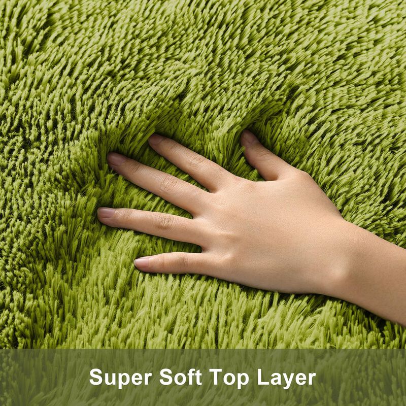 Alfombra Ophanie 152x203 cm Verde De Pelo Largo... image number null