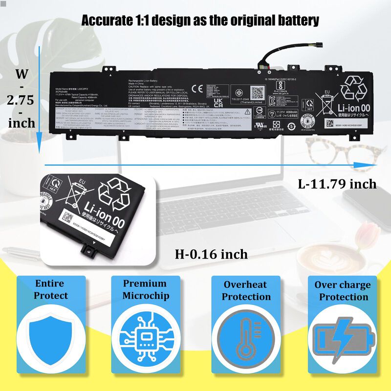 Bater&iacute;a Glottybatt L22d3pf2 47wh Lenovo V14/v15 image number null
