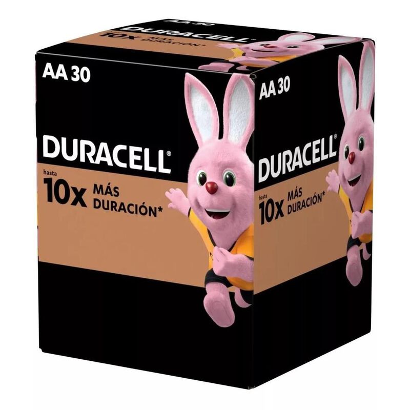 PILA DURACELL ALCALINA AA CON 30 UNIDADES 1.5V image number null