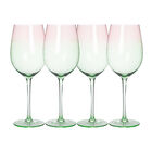 Set 4 Copas Vino Cristal Verde/rosa Ideen 465 Ml