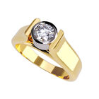 Anillo de Compromiso de 14K con Circonia Talla 10 ORO AMARILLO 14K - / M1208-14Y-CZ-10