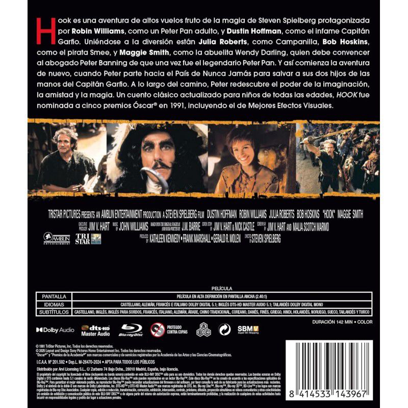 Hook (El Capit&aacute;n Garfio) (Edici&oacute;n 2025) [Blu-ra... image number null