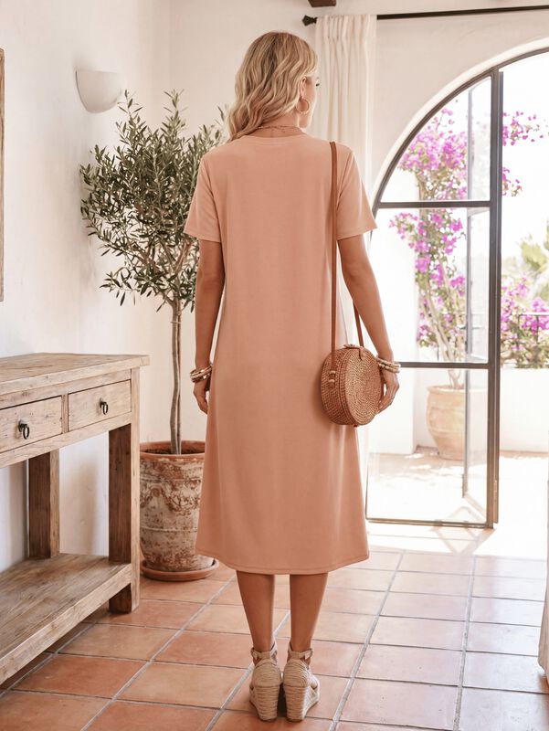 Vestido Midi Casual Malabis Ves-1037 Rosa image number null