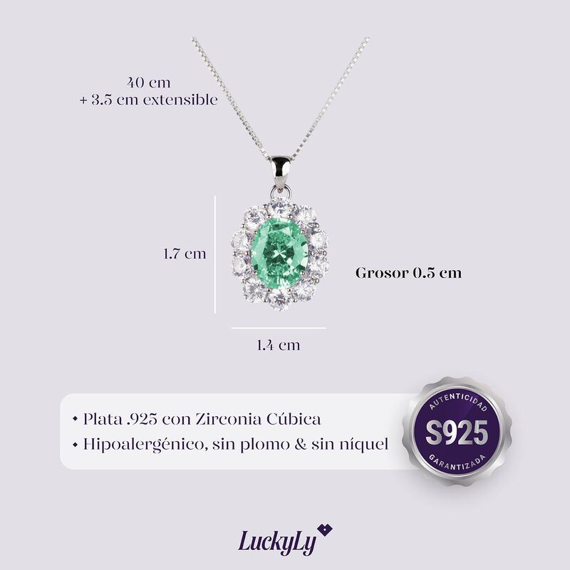 Collar Amia Luckyly Plata .925 Con Zirconia C&uacute;b... image number null