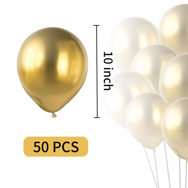 Globos Ztikug 25 cm Dorado Met&aacute;lico 50 unidades image number null
