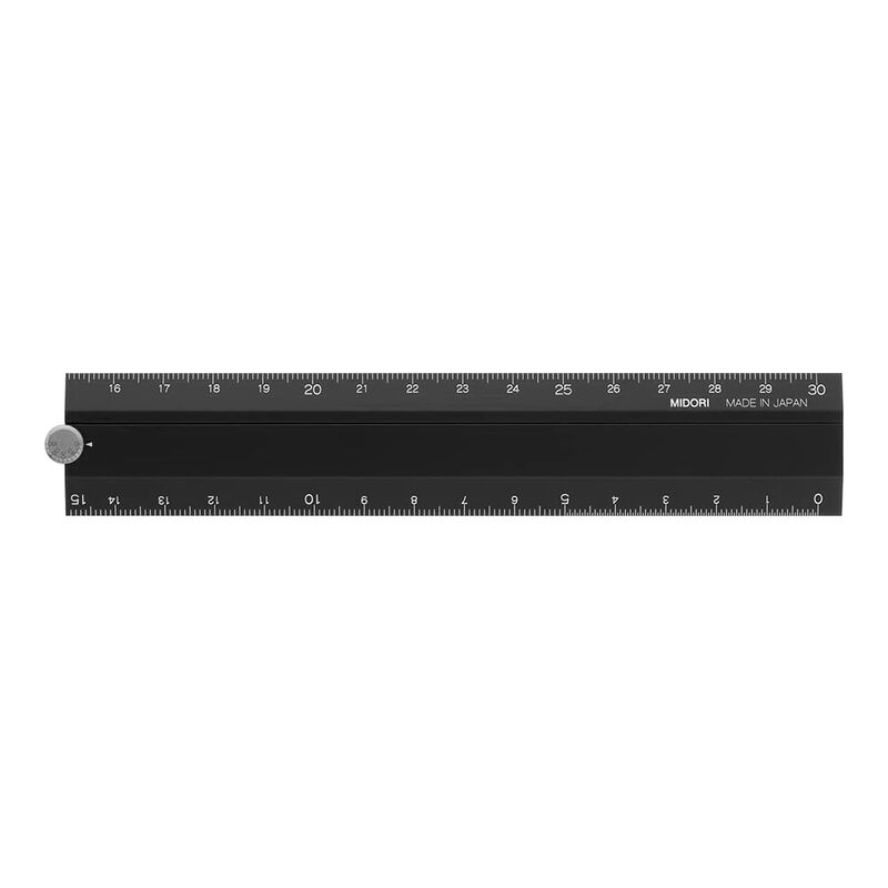 Regla Midori De Aluminio Negra Plegable &ndash; 30 cm image number null
