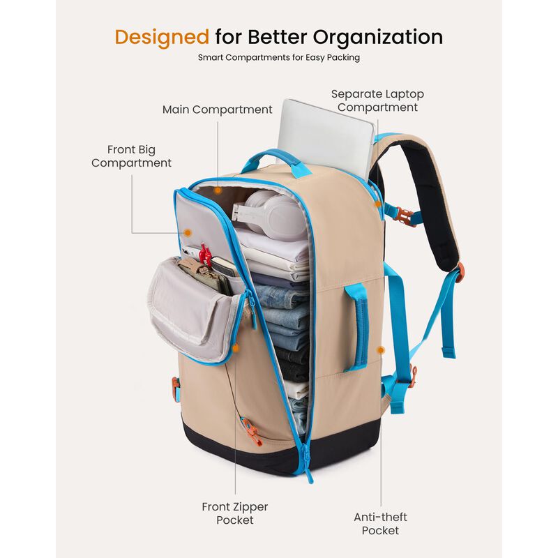 Mochila de viaje Lovevook 50L impermeable para ... image number null