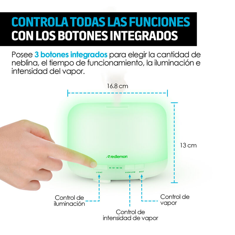 Humidificador Difusor de Aceites Esenciales 500... image number null