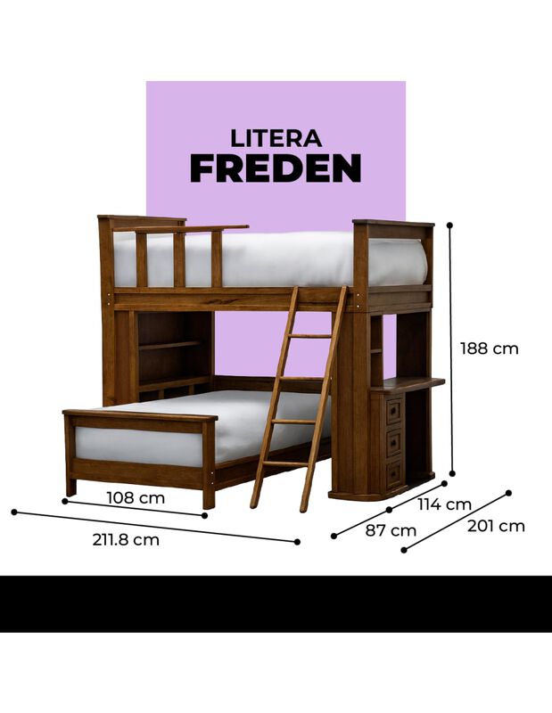 Litera 2 Niveles individual Freden con Escritor... image number null