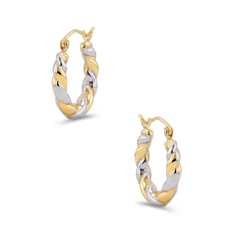 Arracadas De Oro Amarillo Y Blanco 14k (18.7 Mm... image number null