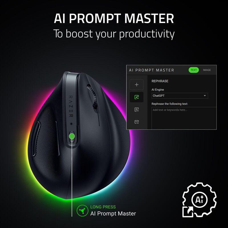 Mouse Inal&aacute;mbrico Vertical Razer Pro Click V2 C... image number null