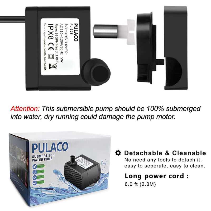 Bomba De Agua Pulaco 360l/h Sumergible Para Pec... image number null
