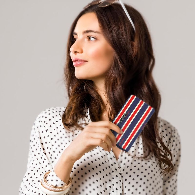 Cartera Nautica Seaside Slim De Piel Vegana Roj... image number null