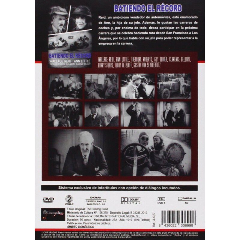 Batiendo El R&eacute;cord [dvd] (1919) The Roaring Roa... image number null
