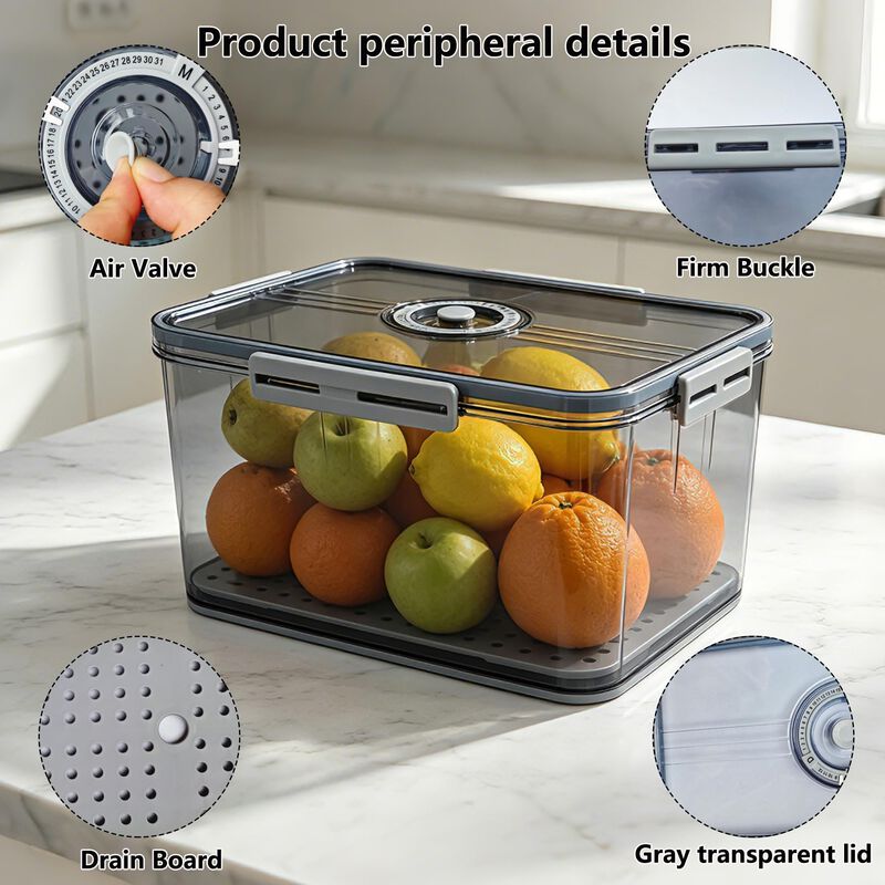 Caja Herm&eacute;tica para Pan Honbuty Gris image number null