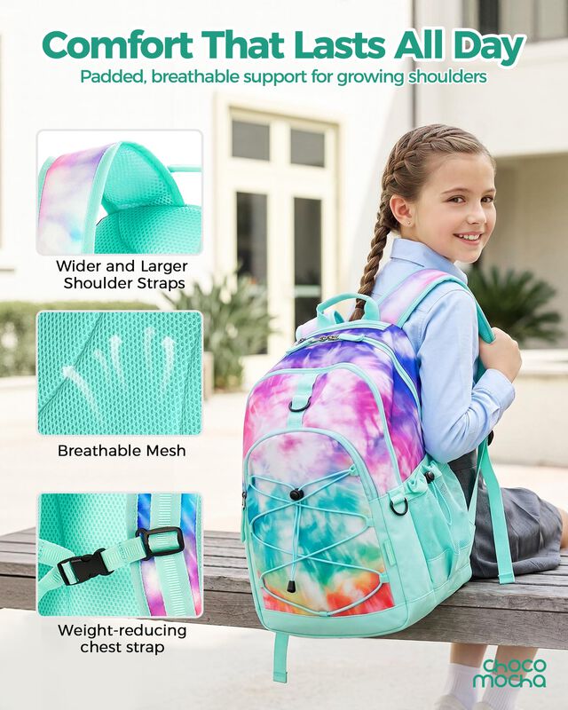 Mochila Choco Mocha 46 cm Turquesa &ndash; Set De 3 P... image number null