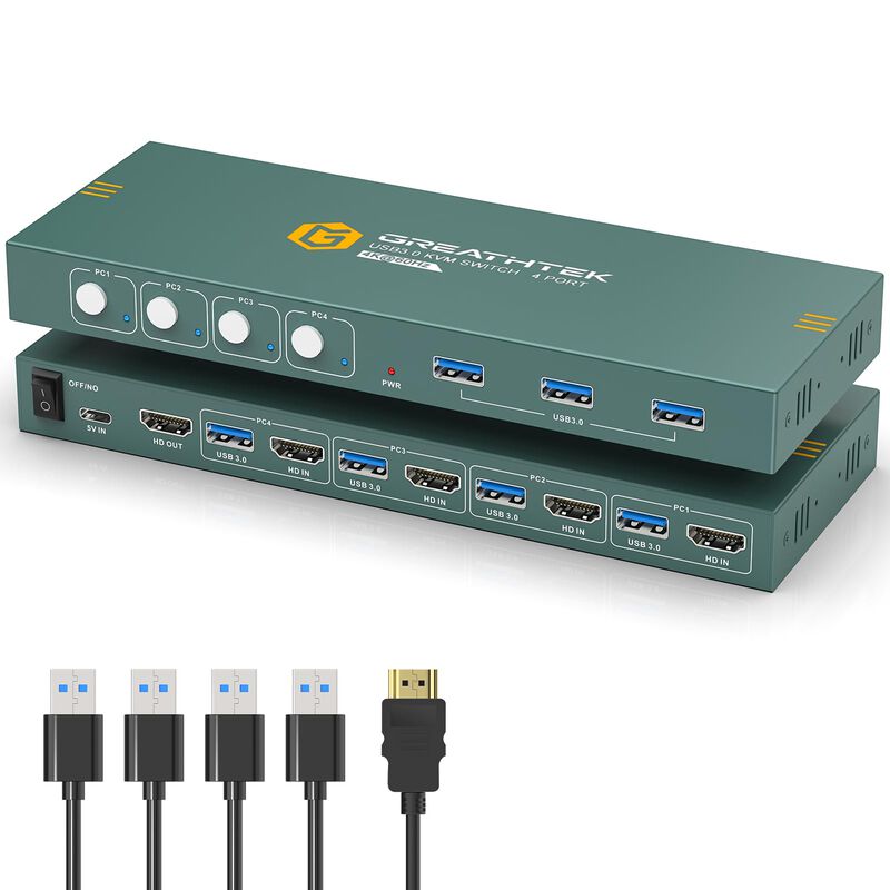 Conmutador Kvm Greathtek Usb 3.0 Hdmi 4k @60hz ... image number null