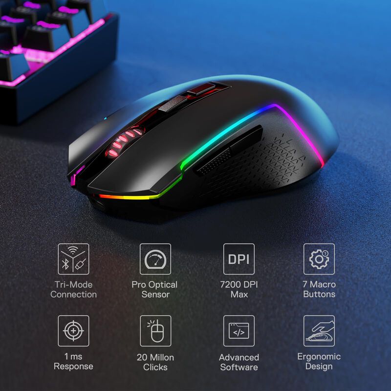 Combo De Teclado Y Rat&oacute;n Para Juegos Redragon B... image number null