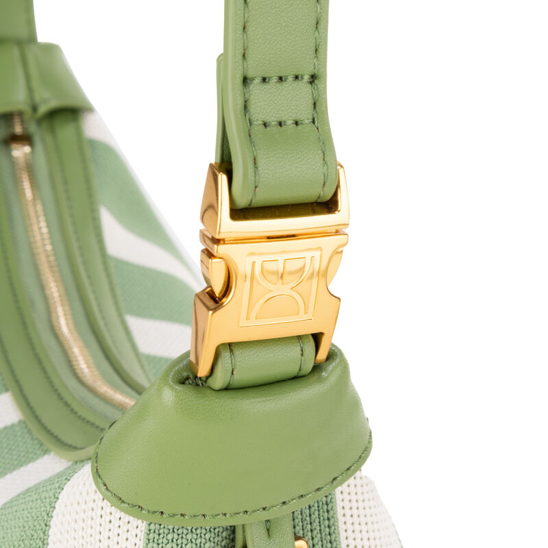 Bolsa Hobo Chica Con Dise&ntilde;o Rayas Color Verde-b... image number null