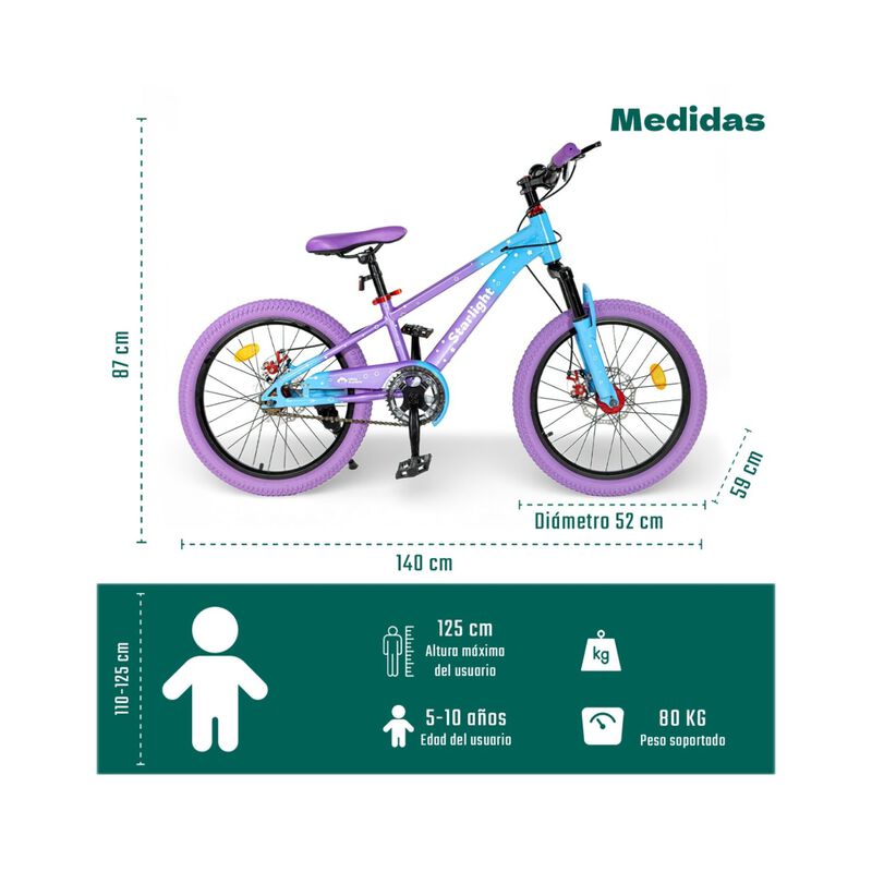 Bicicleta Infantil Rodada 20 Ni&ntilde;os Bici Starlig... image number null