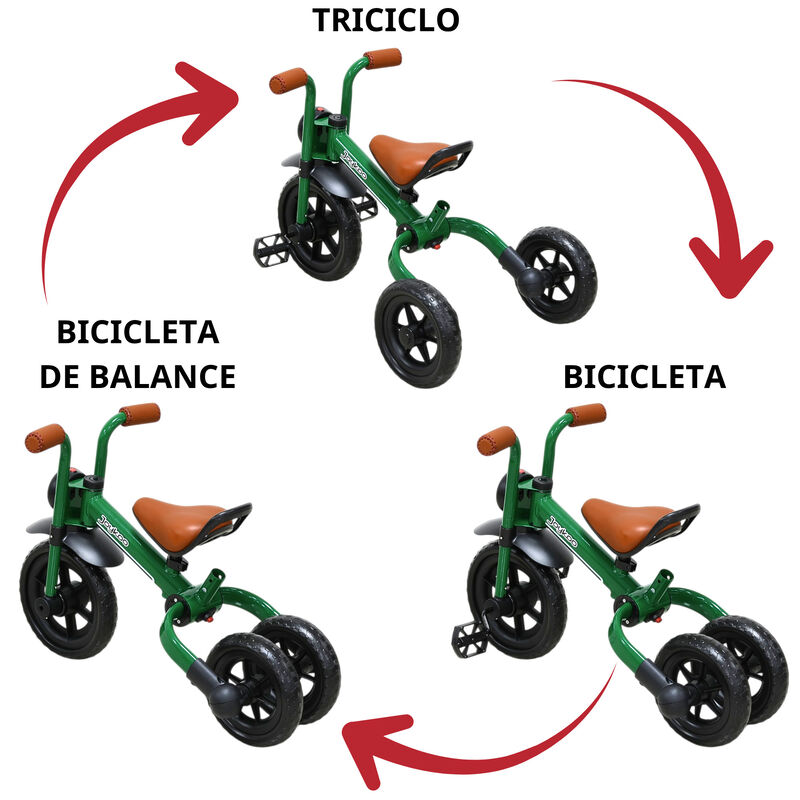 Triciclo 3 En 1 Para Ni&ntilde;os Con Bast&oacute;n, Bici Y B... image number null
