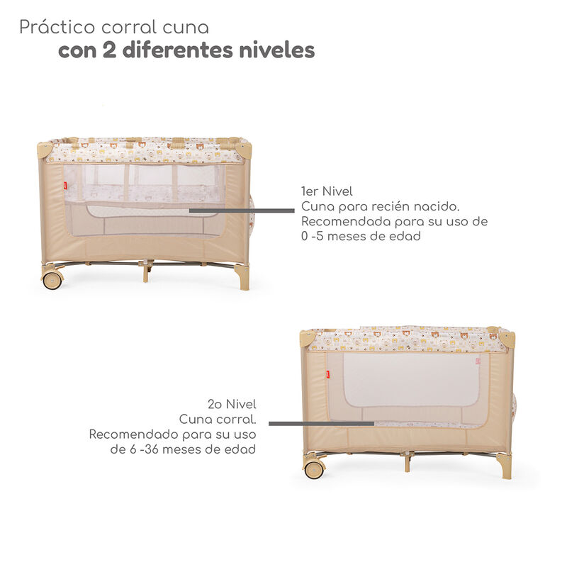 Cuna Corral Plegable con Cambiador y Dos Nivele... image number null