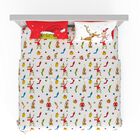 Juego De S&aacute;banas Franco King Dr. Seuss Grinch De Microfibra, 4 Piezas