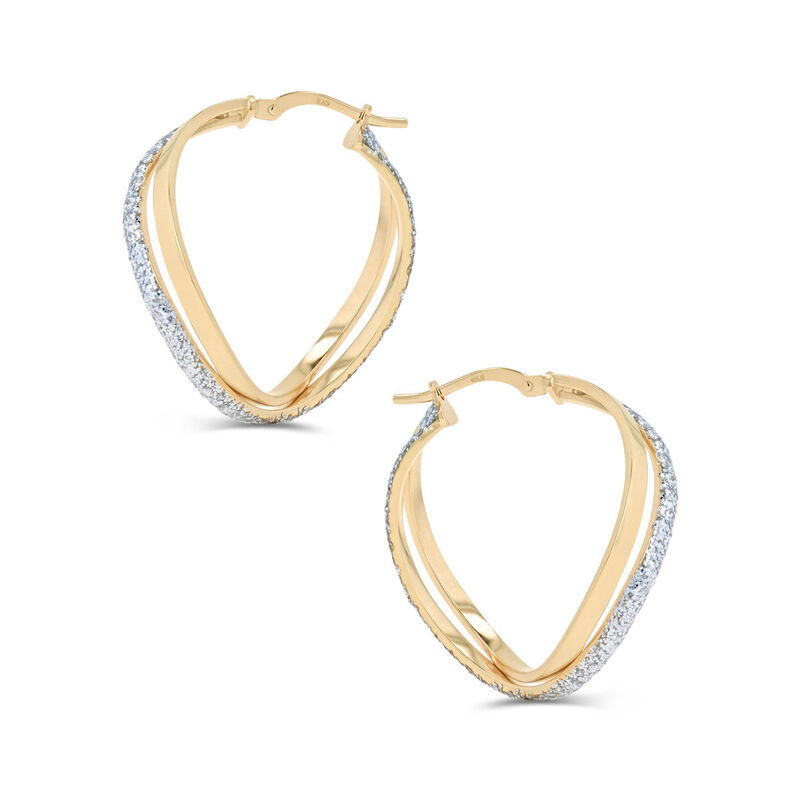 Arracadas Oro Amarillo 10k Con Glitter 22mm | B... image number null