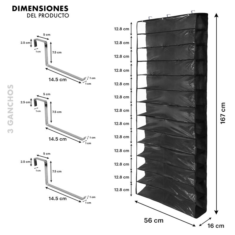Zapatera Colgante Color Negro image number null