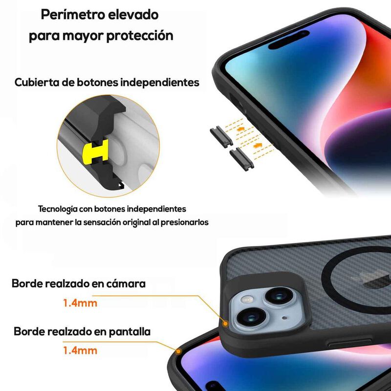 Funda TEKKU Combat Carbon Mag para iPhone 15 Ne... image number null