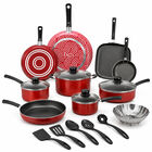2 Sartenes Ekco Antiadherente Rojo + Bater&iacute;a Tramontina Primaware 18 Pz Rojo