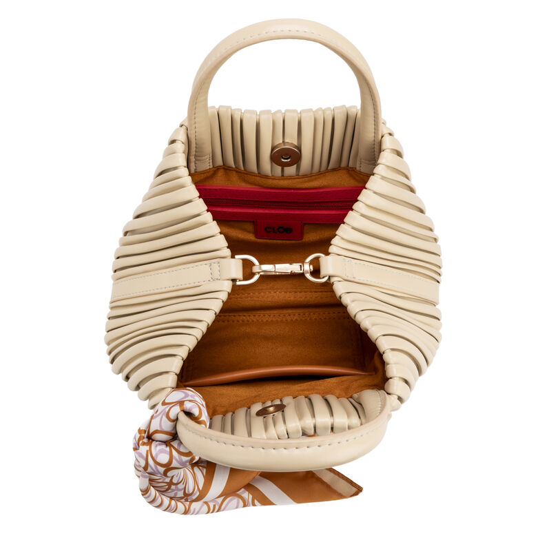 Bolsa Tote Chica Look Blisado Color Beige image number null