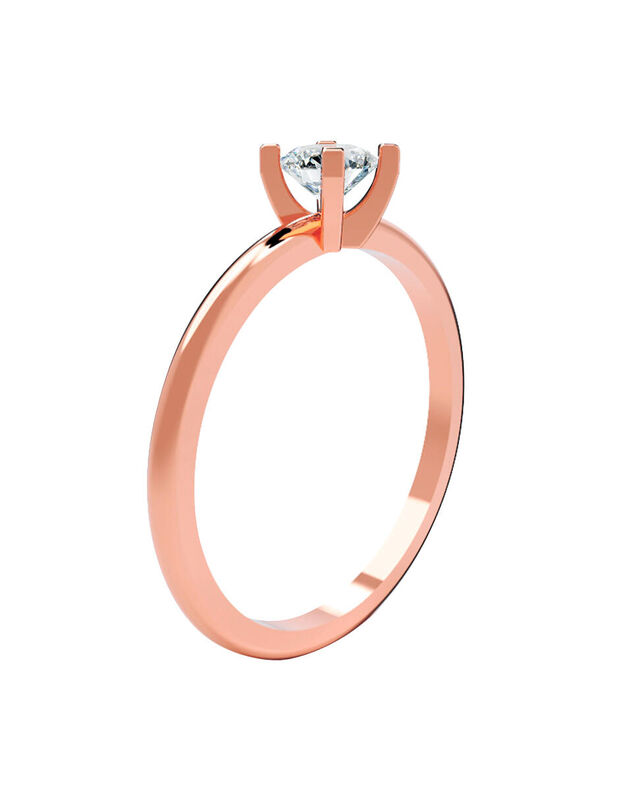 Anillo de Compromiso en Oro Rosa 14K con Circon... image number null