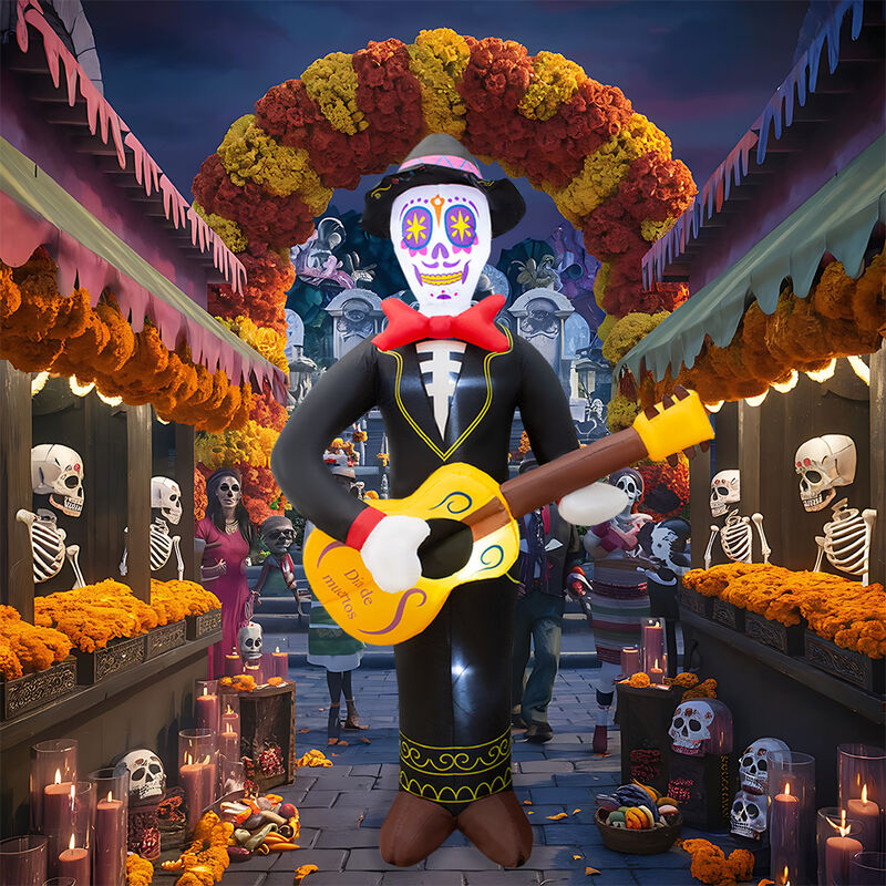 Inflable De Halloween Mariachi Calavera 2.1mts ... image number null