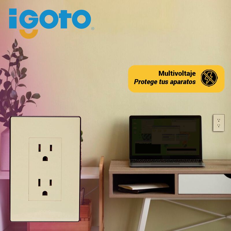 10 Pack Contacto Doble duplex Color Marfil con ... image number null