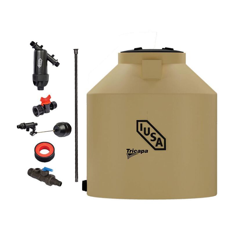 Tinaco Tricapa Iusa, 450 L., Beige + Sistema Ca... image number null