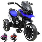 Moto Montable El&eacute;ctrica para Ni&ntilde;os Triciclo H&iacute;brido con Luces y Sonido Recargable 6v Soporta hasta 30 kg - Azul