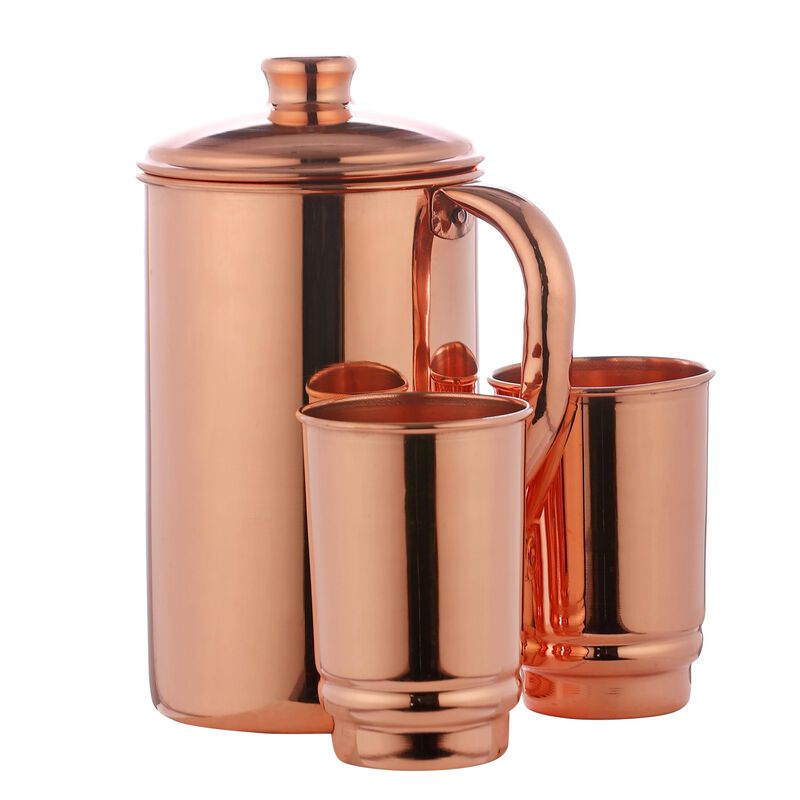 Jarra De Agua De Cobre Y 2 Vasos Healthgoods En... image number null