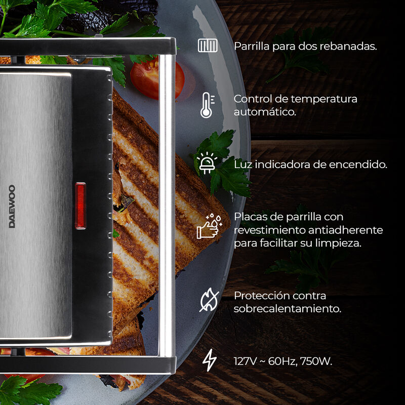 Parrilla Grill Daewoo Plancha Panini antiadhere... image number null