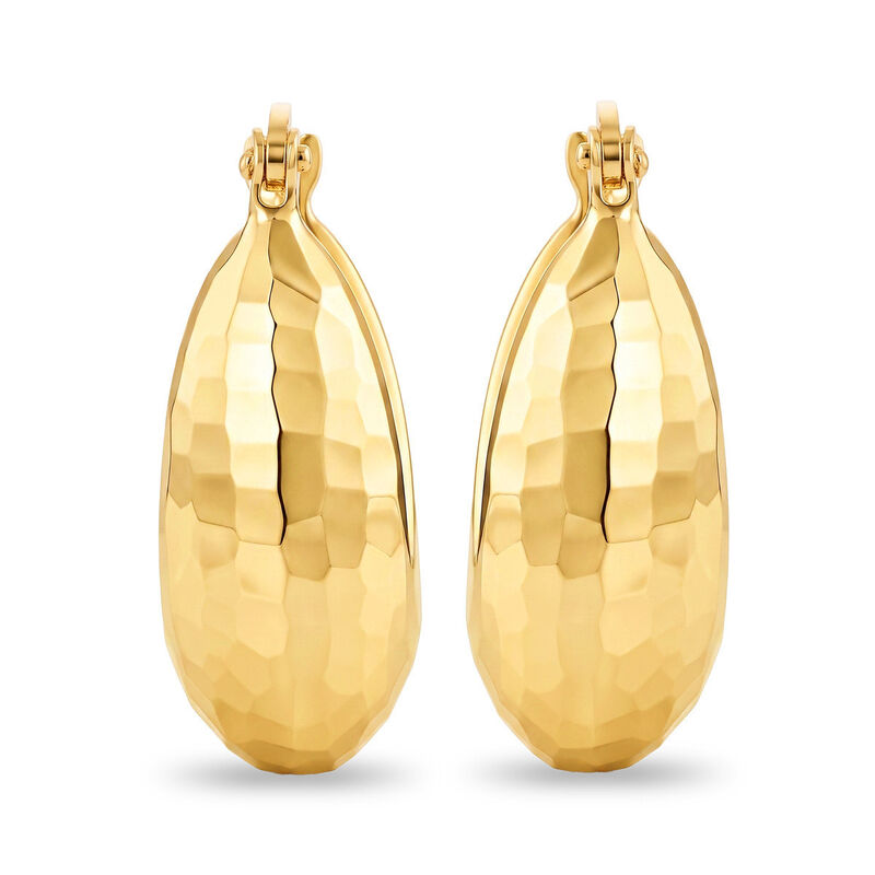 Arracadas Oro Amarillo Diamantado 10x15 Mm Luz ... image number null