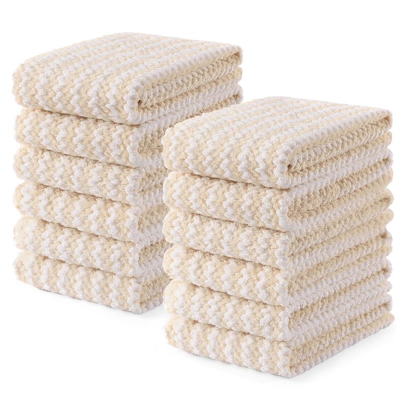 Paquete de 12 Toallas Homaxy 25 x 50 cm Beige T... image number null