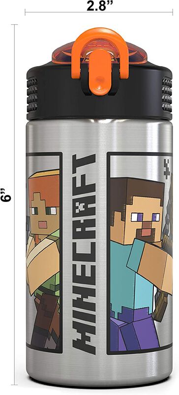 Botella De Agua Zak Designs Minecraft De Acero ... image number null