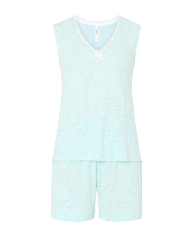 Pijama Corto Estampado Plata Verde image number null