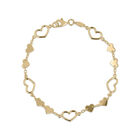 Pulsera Corazones Oro Amarillo 14k Elegante | Bizzarro
