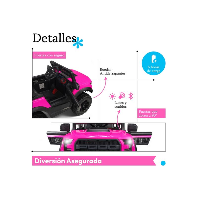 Montable El&eacute;ctrico Tipo Jeep 12v Doble Motor Co... image number null